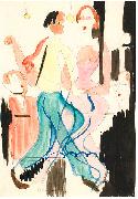 Ernst Ludwig Kirchner Dancing couple - Watercolour and ink over pencil Spain oil painting artist